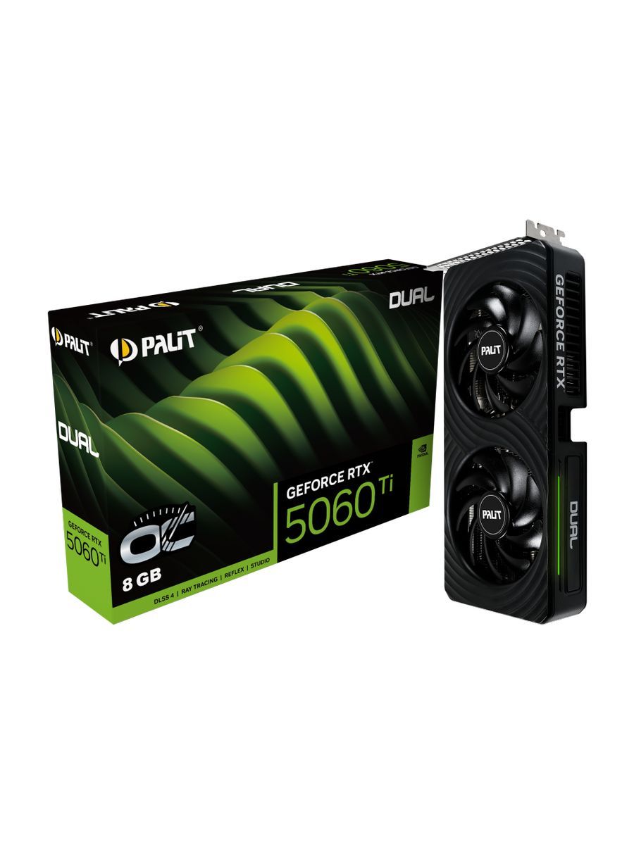 Palit Видеокарта GeForce RTX 5060 Ti Dual OC 8 ГБ (NE7506TT19P1-GB2062D)