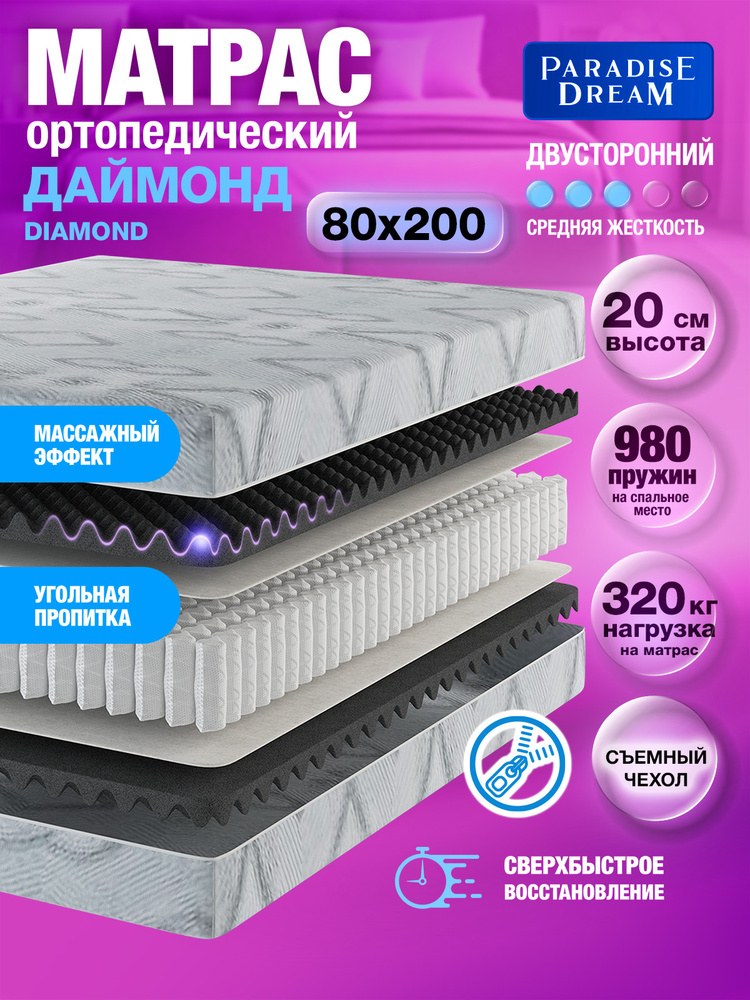 Матрас для кровати пружинный 80х200 #1