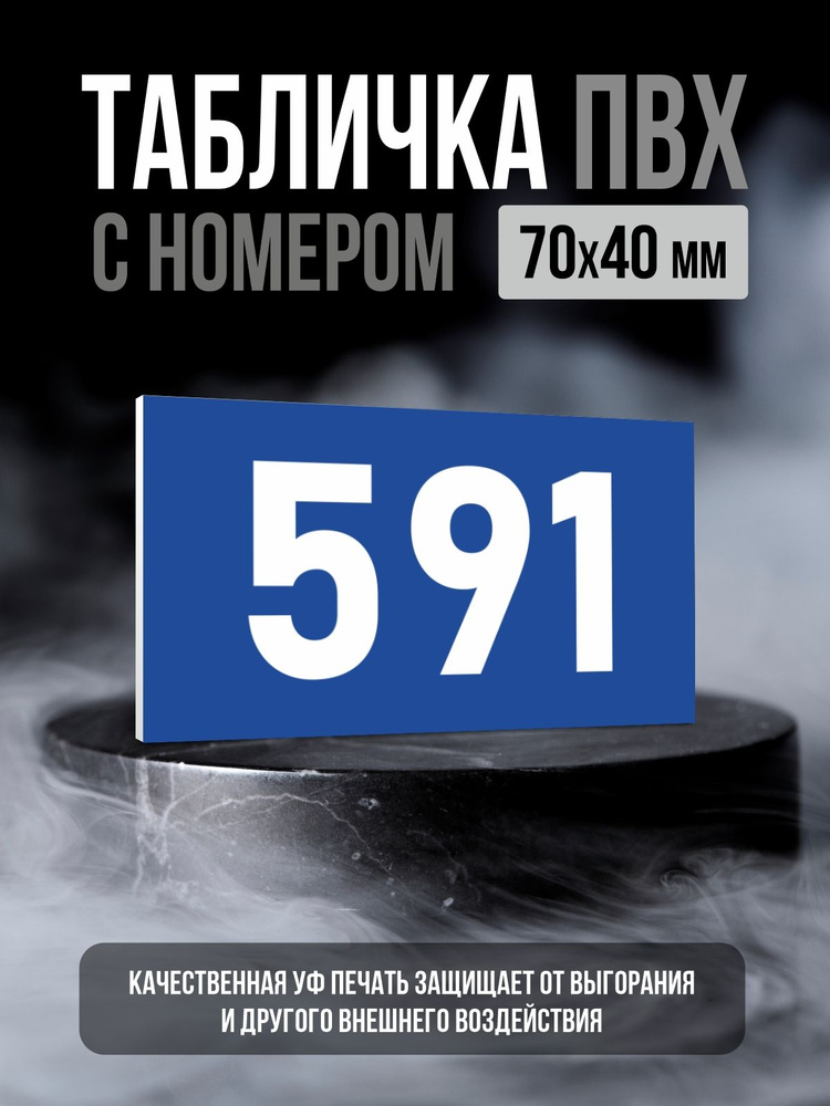 Табличка с номером 591, 7х4 см, ПолиЦентр #1