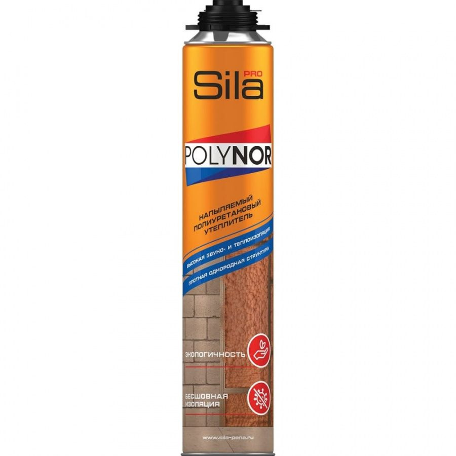 Утеплитель напыляемый полиуретановый SILA Pro POLYNOR 850 мл. - купить ...