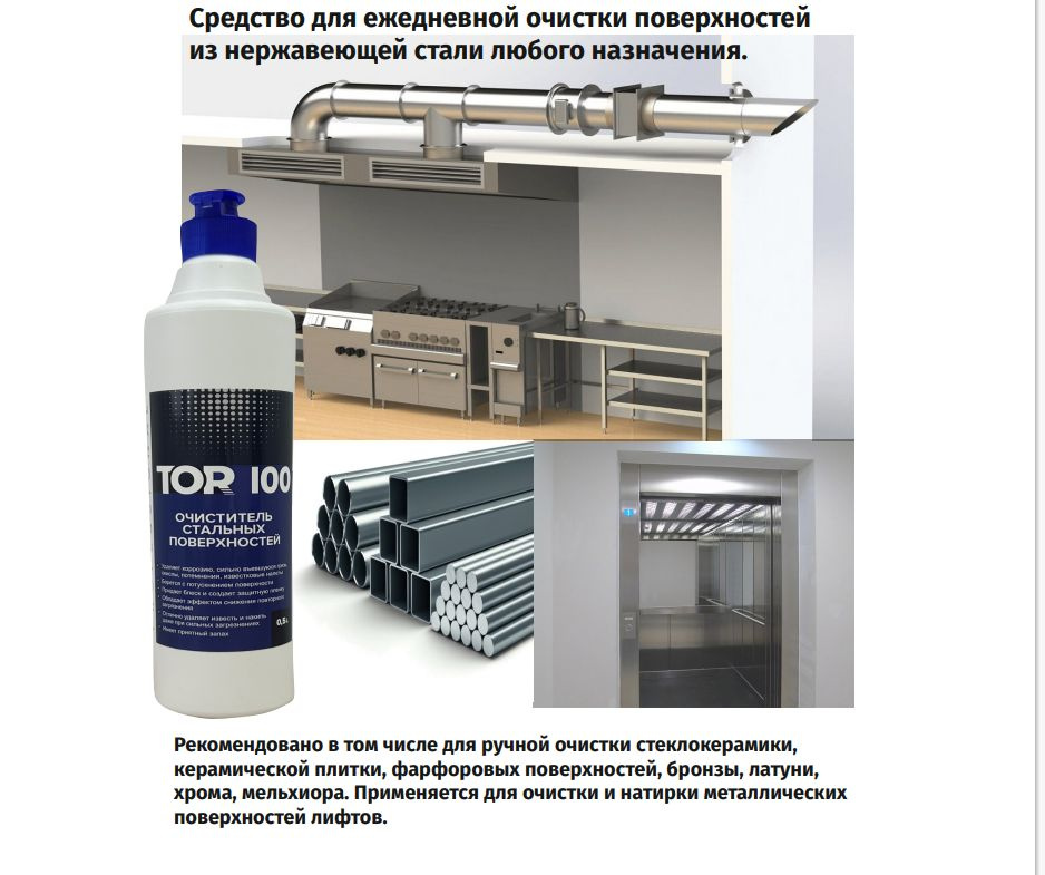 Чистящее средство для стеклокерамики, нержавеющей стали TOR-100 моющее ...