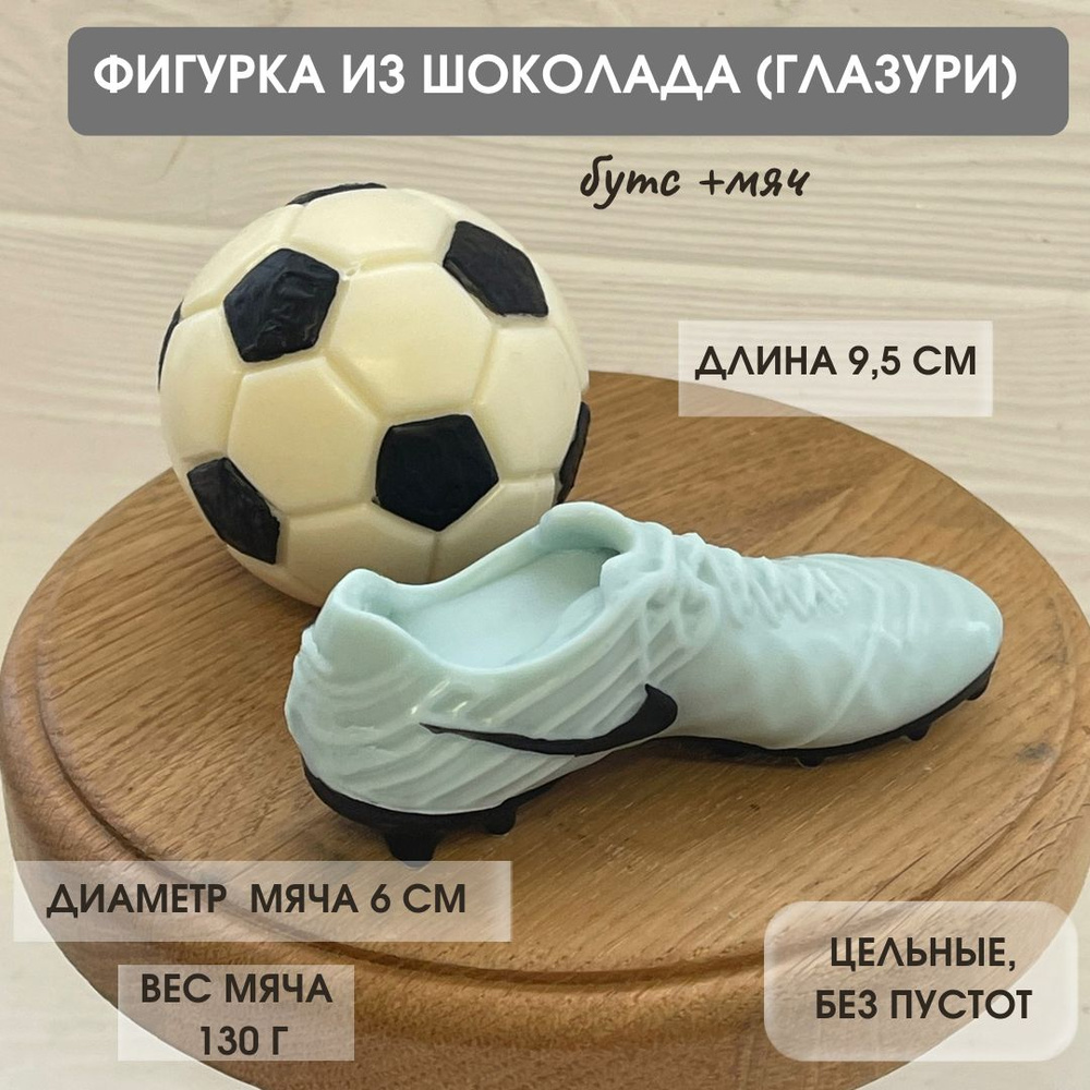 Фигурка из шоколадной глазури Футбольный набор бутс и мяч - купить с ...