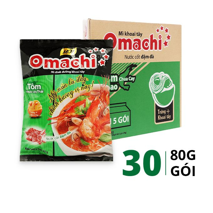 Лапша быстрого приготовления Omachi со вкусом креветки (30шт. по 80 г)  #1
