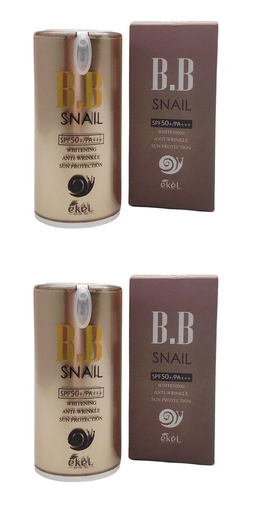 Ekel ВВ крем для лица BB Snail Cream SPF 21 Whitening Anti-Wrinkle Sun Protector 50+/PA Pump, с экстрактом #1