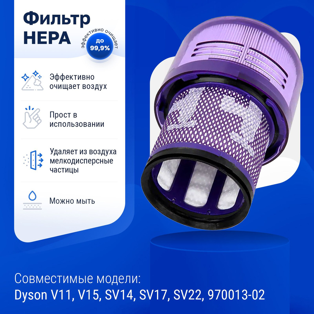 Фильтр для пылесоса Dyson V11, V15, SV14, SV17, SV22, 970013-02 - купить с  доставкой по выгодным ценам в интернет-магазине OZON (191679580)