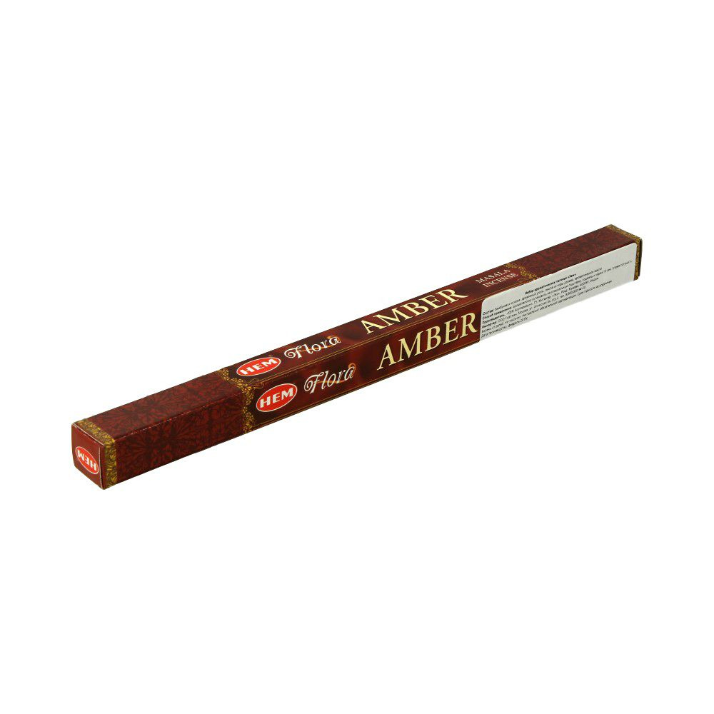 Hem Flora Masala Incense Sticks AMBER (Масала благовония ЯНТАРЬ (Амбер), Хем), уп. 8 палочек  #1