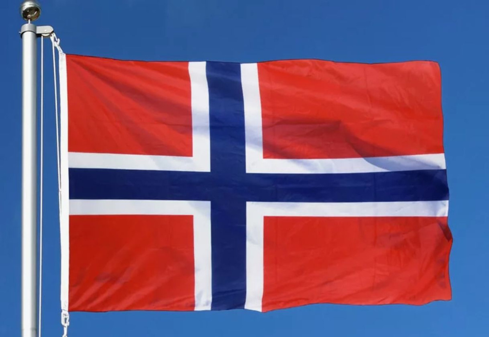 Двусторонний флаг Норвегии 40х60 см на лодку, катер или яхту с люверсами  #1