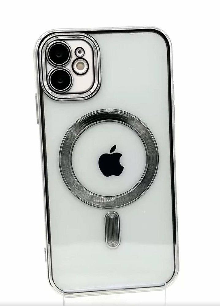 Чехол на iPhone 12 mini Magsafe с защитой камеры серебристый - купить с ...