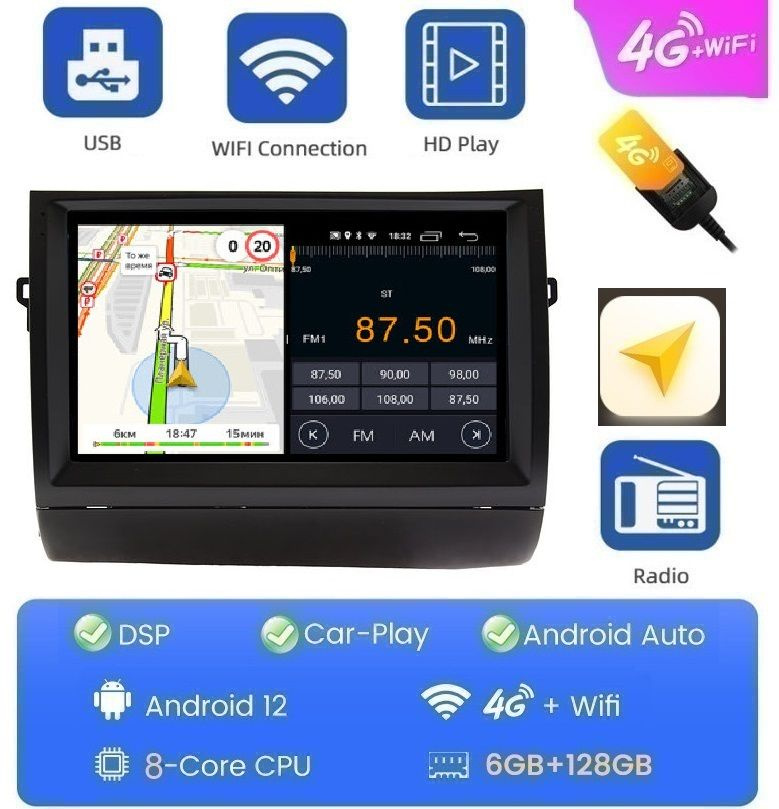 Автомагнитола CC3 Lite Toyota Prius (20) 2003 - 2011 6 + 128 ГБ Android 13 WI-FI Блютус Радио Видео Громкая #1