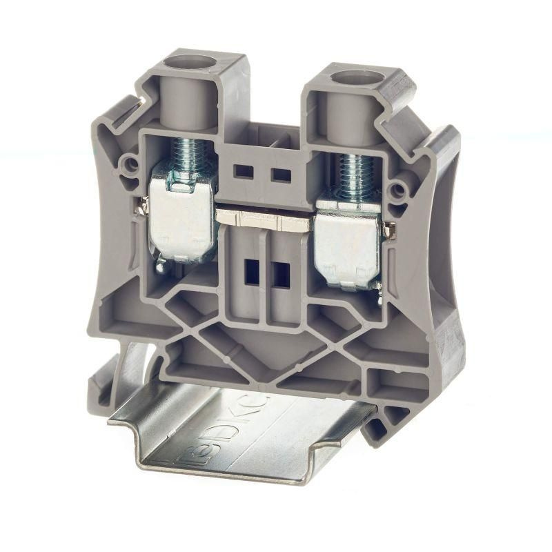 Клемма проходная винтовой зажим 2 точки подключения 16кв.мм сер. DKC ...