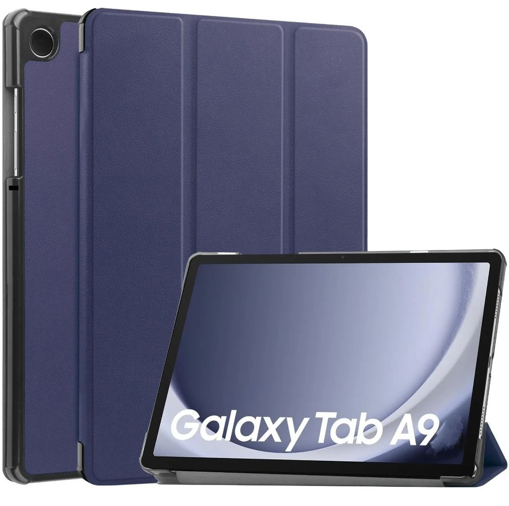 Samsung Galaxy Tab A9 8.7" 2023 sm-x110 x115 чехол книжка с магнитом, темно-синий для Самсунг Галакси #1