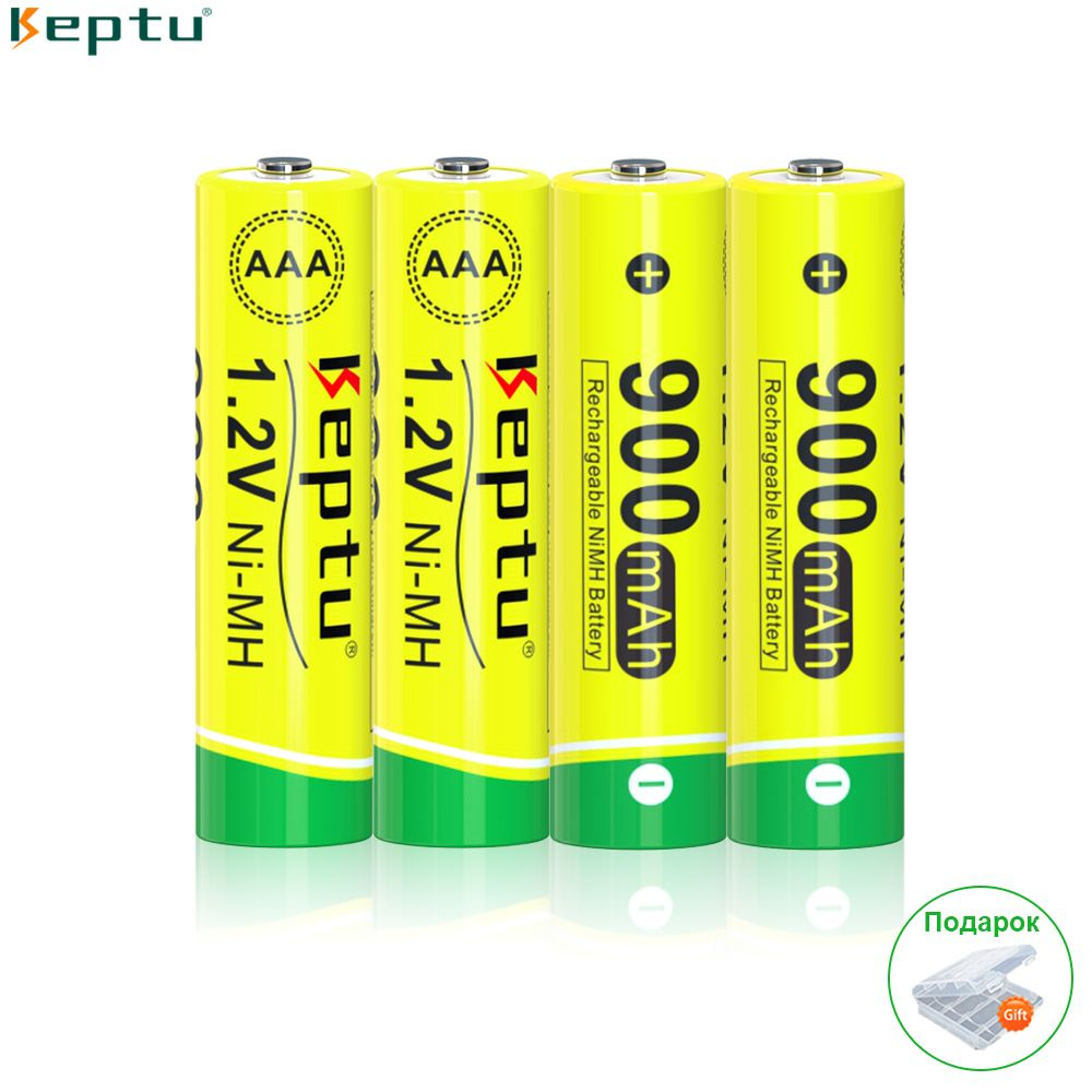 Keptu Аккумуляторная батарейка AAA, 1,4 В, 900 мАч, 4 шт - купить с ...
