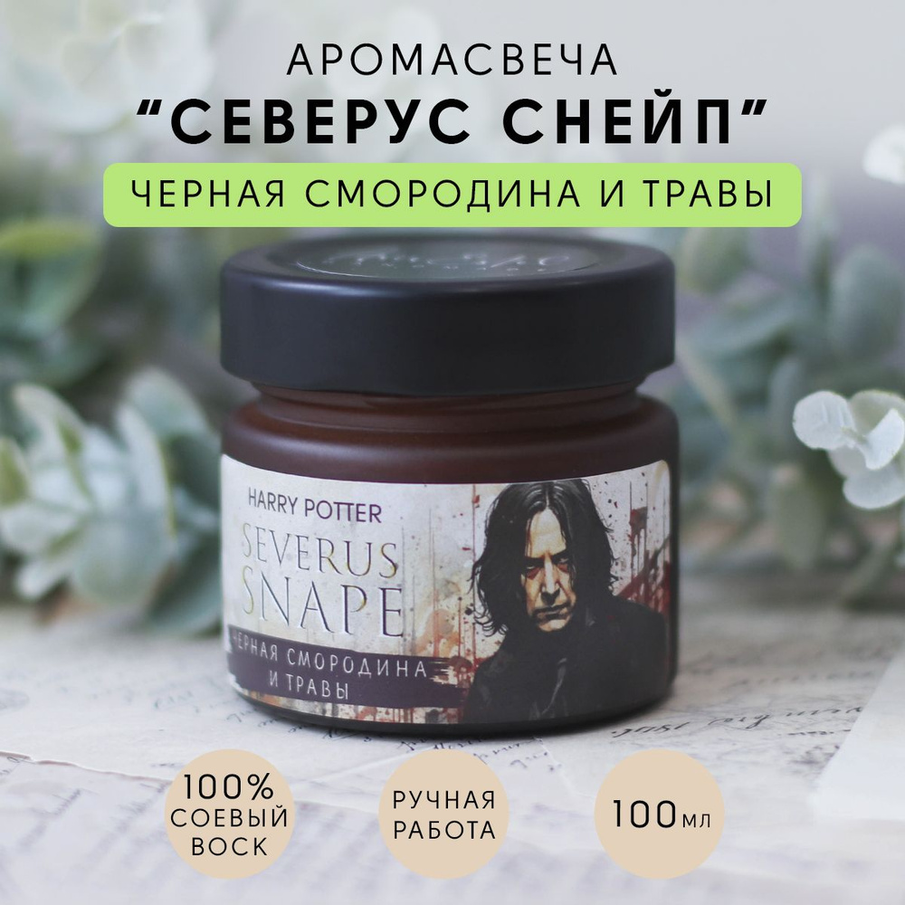 Сюжетная свеча "Северус Снейп" Черная смородина и травы / Гарри Поттер, ароматическая,100мл  #1