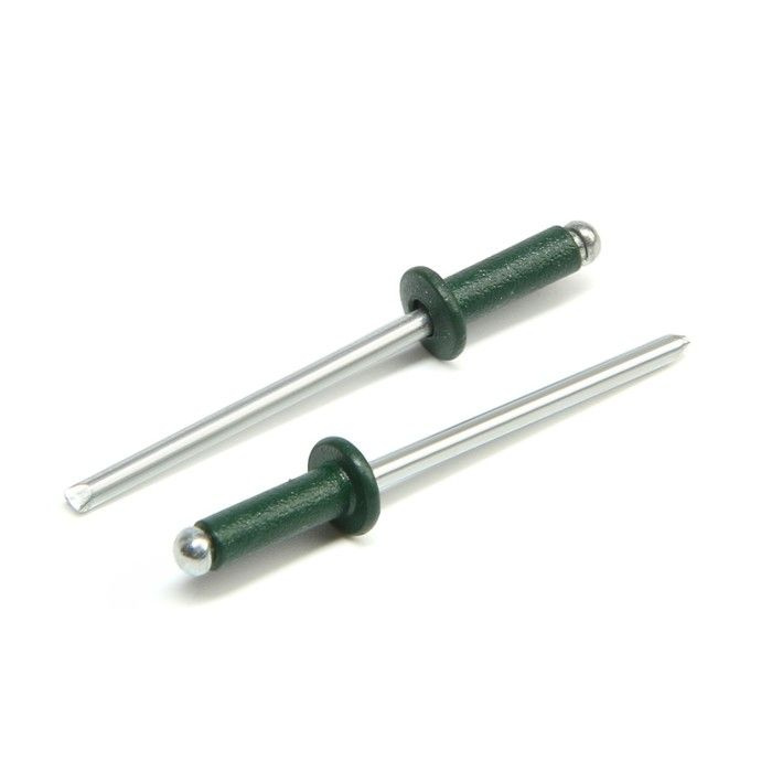 Заклёпки ТУНДРА krep, вытяжные, алюминий-сталь, 3,2х8 мм, темно-зеленые, 3 набора по 50 штук  #1