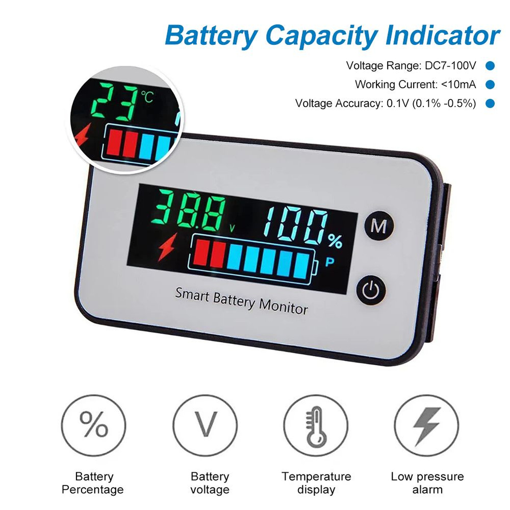 Индикатор мощности батареи DC7-100V проверка напряжения с сигнализацией ...