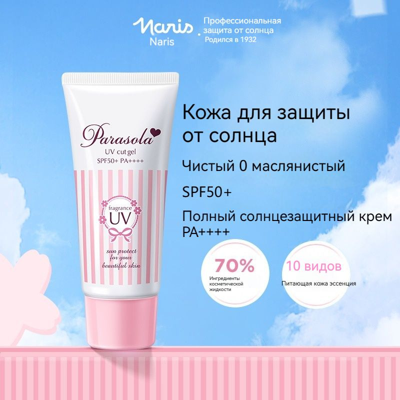 Naris Cosmetics Parasola. Солнцезащитный, розовый увлажняющий и барьерный лосьон для макияжа. Защищает #1