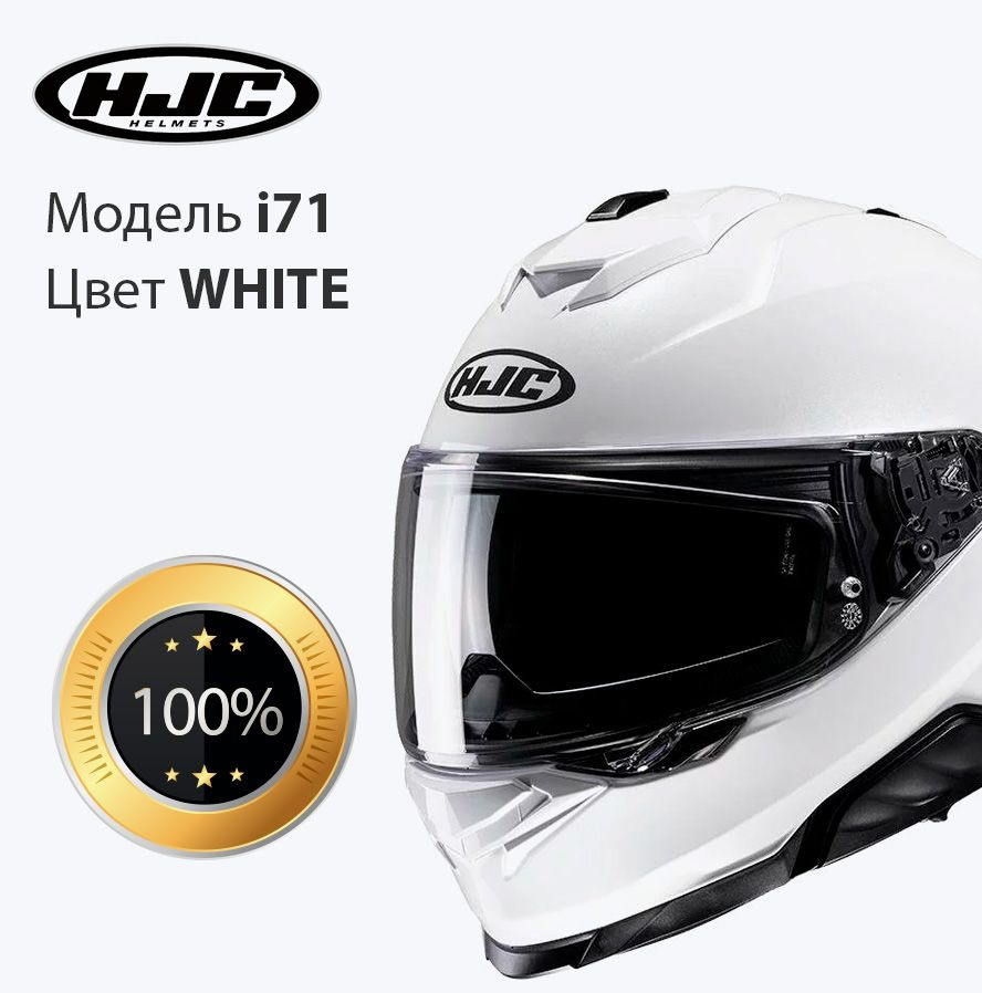 Мотошлем интеграл взрослый мужской / женский HJC i71 PEARL WHITE размер M  #1