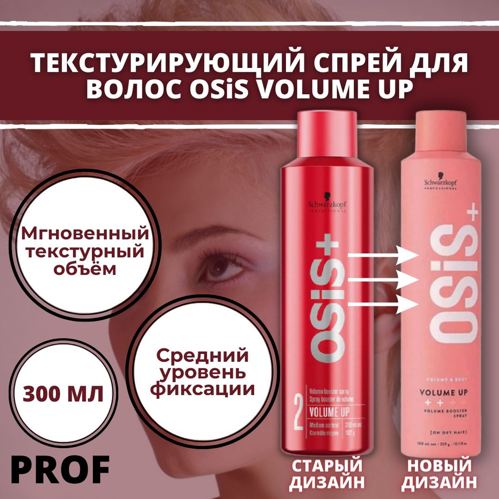 Schwarzkopf Professional OSiS Volume Up Текстурирующий спрей для волос 300  мл / Шварцкопф Профессионал средство для объема волос / средний уровень ...