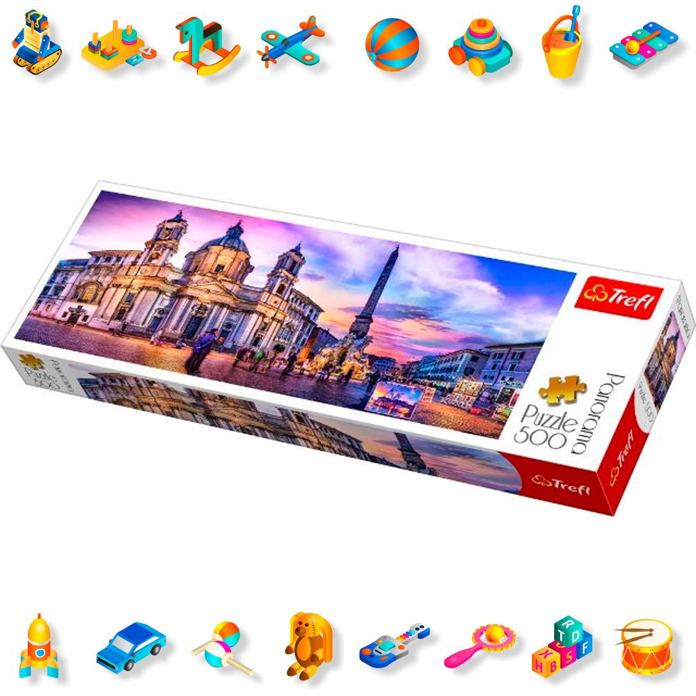 Пазл-панорама "Пьяцца Навона. Рим" 500 элементов - купить с доставкой ...