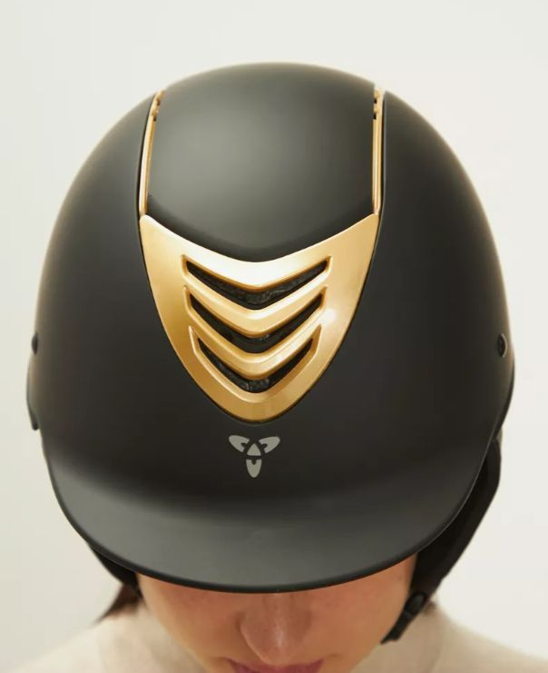 Шлем пластиковый с регулировкой UCACO (L(58-62), черный/золото). Товар уцененный  #1