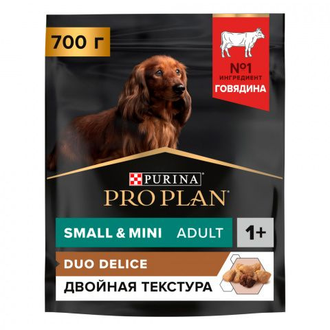 Duo Delice Сухой корм для взрослых собак мелких и карликовых пород, с говядиной, 700 гр.  #1