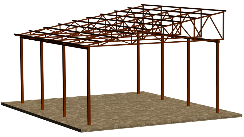 Комплект для самостоятельной сборки односкатного навеса. Размер 6х4.5х3 ...