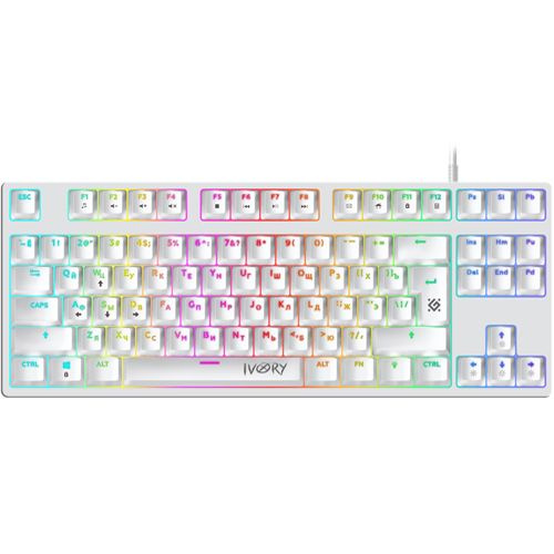 Игровая клавиатура Defender Ivory GK-579 RU механическая, RGB подсветка, белая  #1