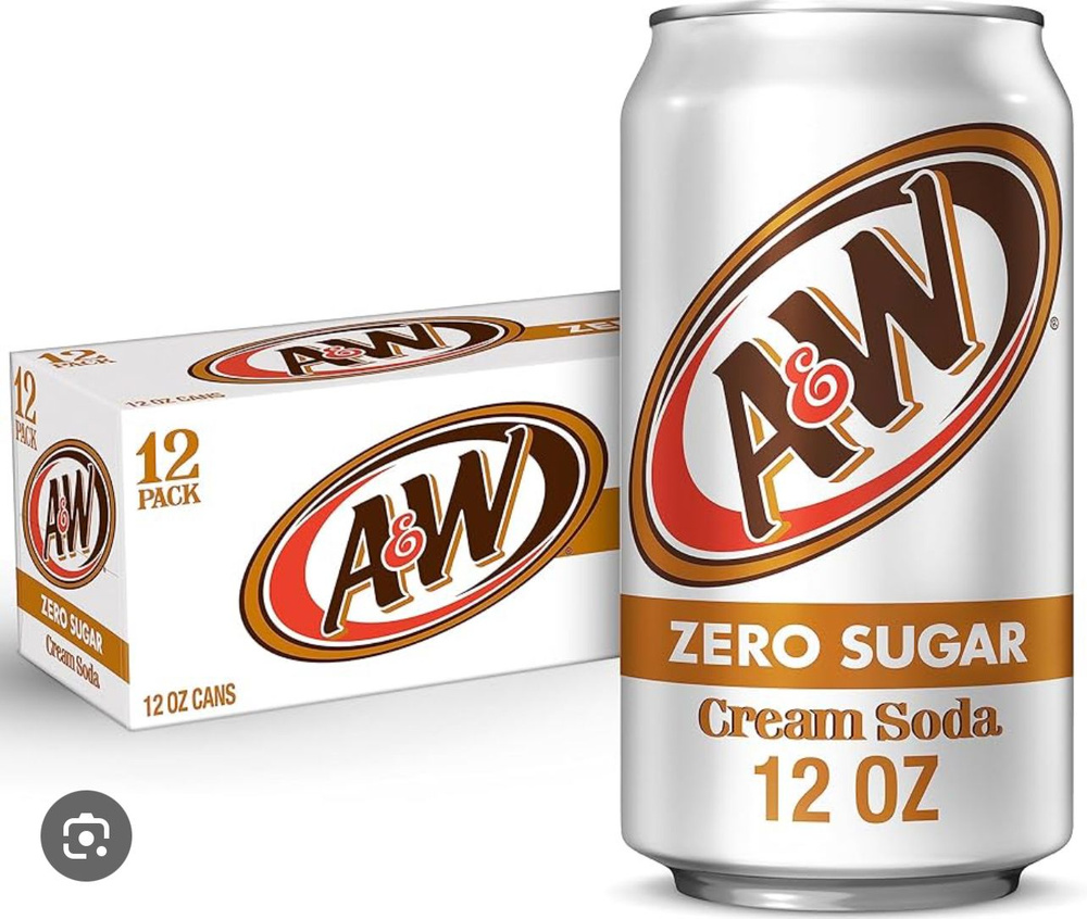 Газированный напиток A&W Root Beer Cream Soda Zero Suqar 12 шт по 355 мл #1