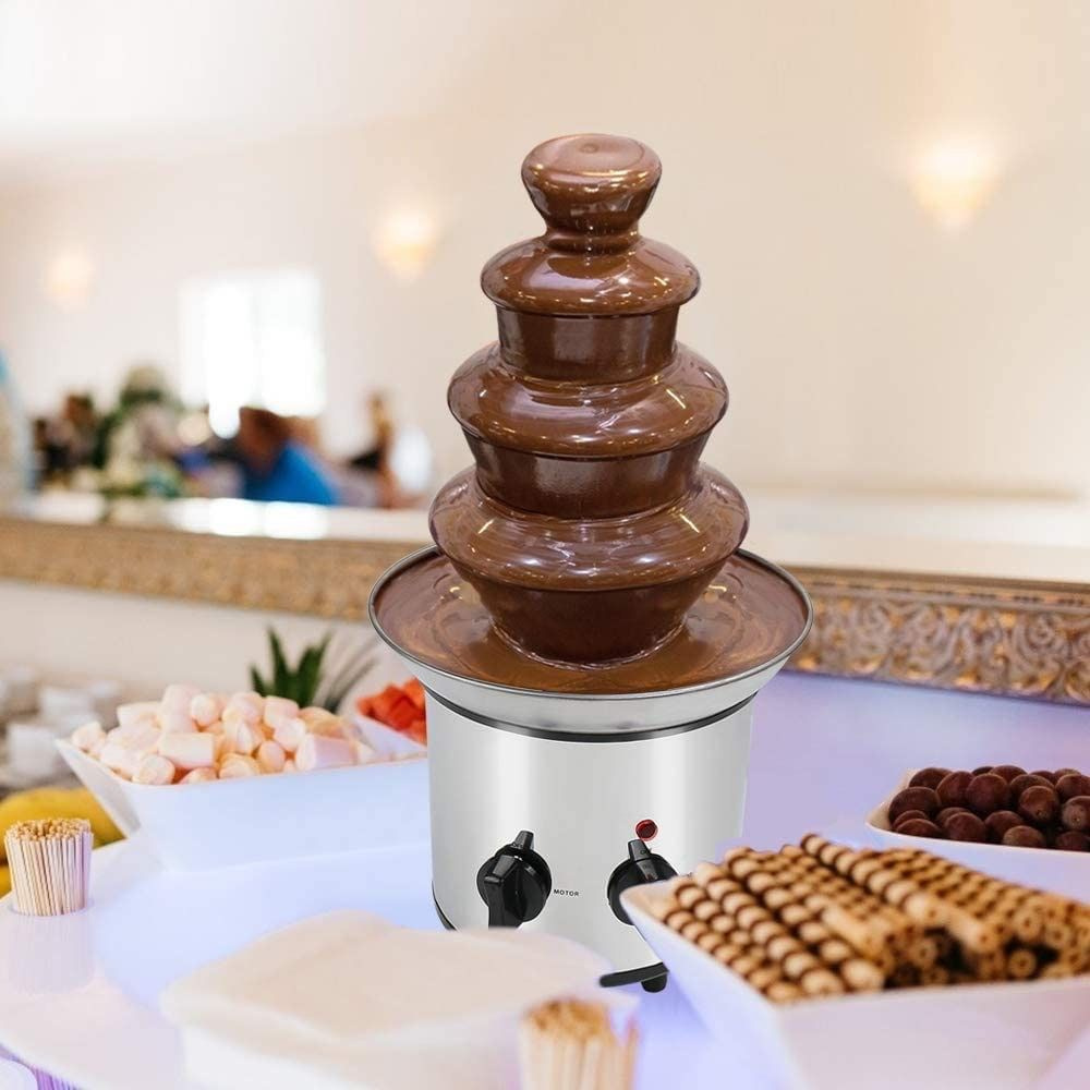 Шоколадный фонтан настольный Chocolate Fondue Fountain , 4 яруса, мини  фондюшница для шоколада, фондю электрическое, для праздника, на свадьбу  Fernca - купить с доставкой по выгодным ценам в интернет-магазине OZON  (1526507047)