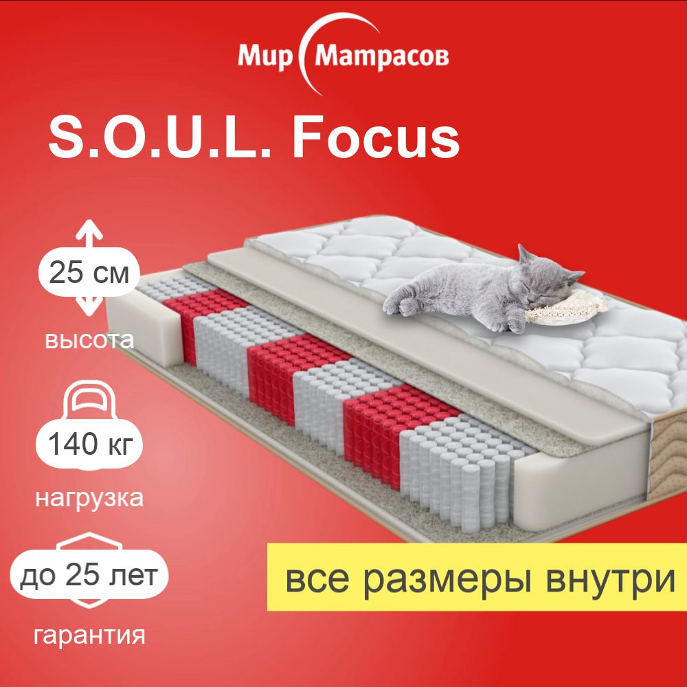 Мир Матрасов Матрас S.O.U.L. Focus, Независимые пружины, 70х170 см  #1