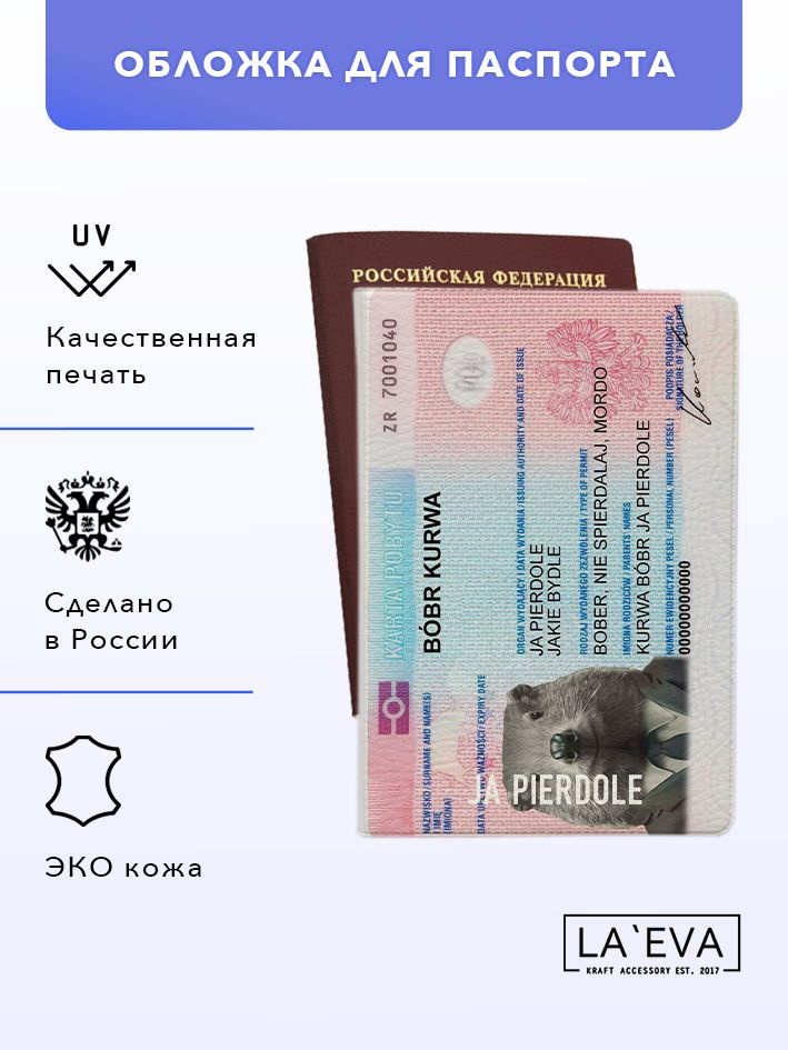 Обложка Бобр документ для паспорта/загранпаспорта #1