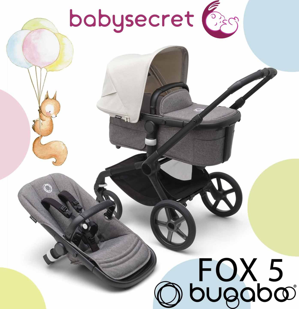 Детская коляска 2 в 1 Bugaboo Fox5 на шасси Black/Grey/ Misty white #1