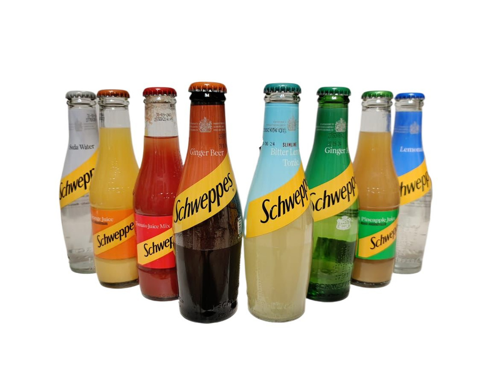 Набор газированных напитков Schweppes, стекло, ( 8 шт. по 0,2л).Англия  #1