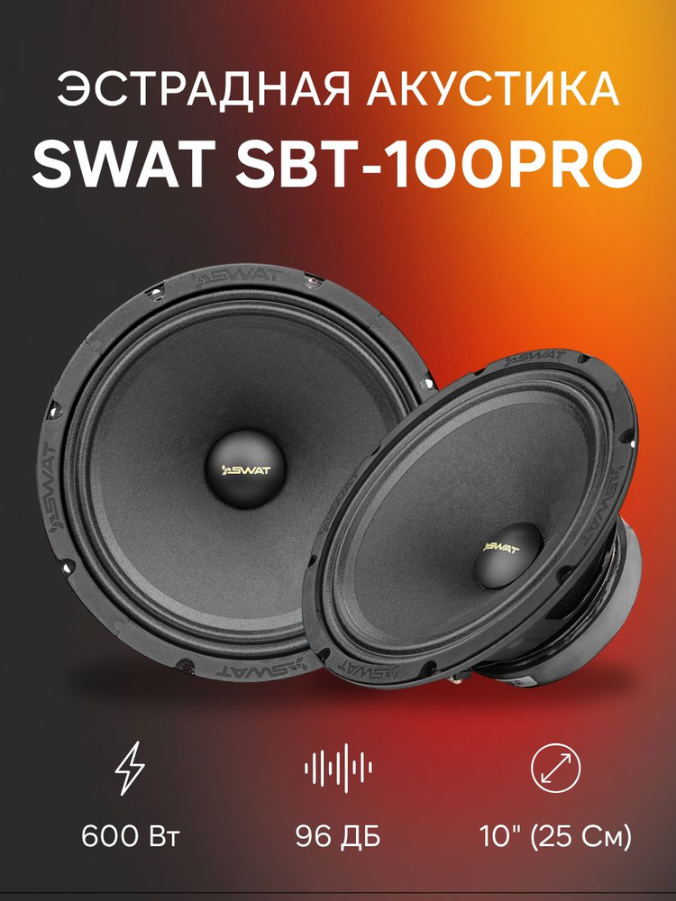 Эстрадная акустическая система в автомобиль SWAT SBT-100Pro / в комплекте 1 шт  #1