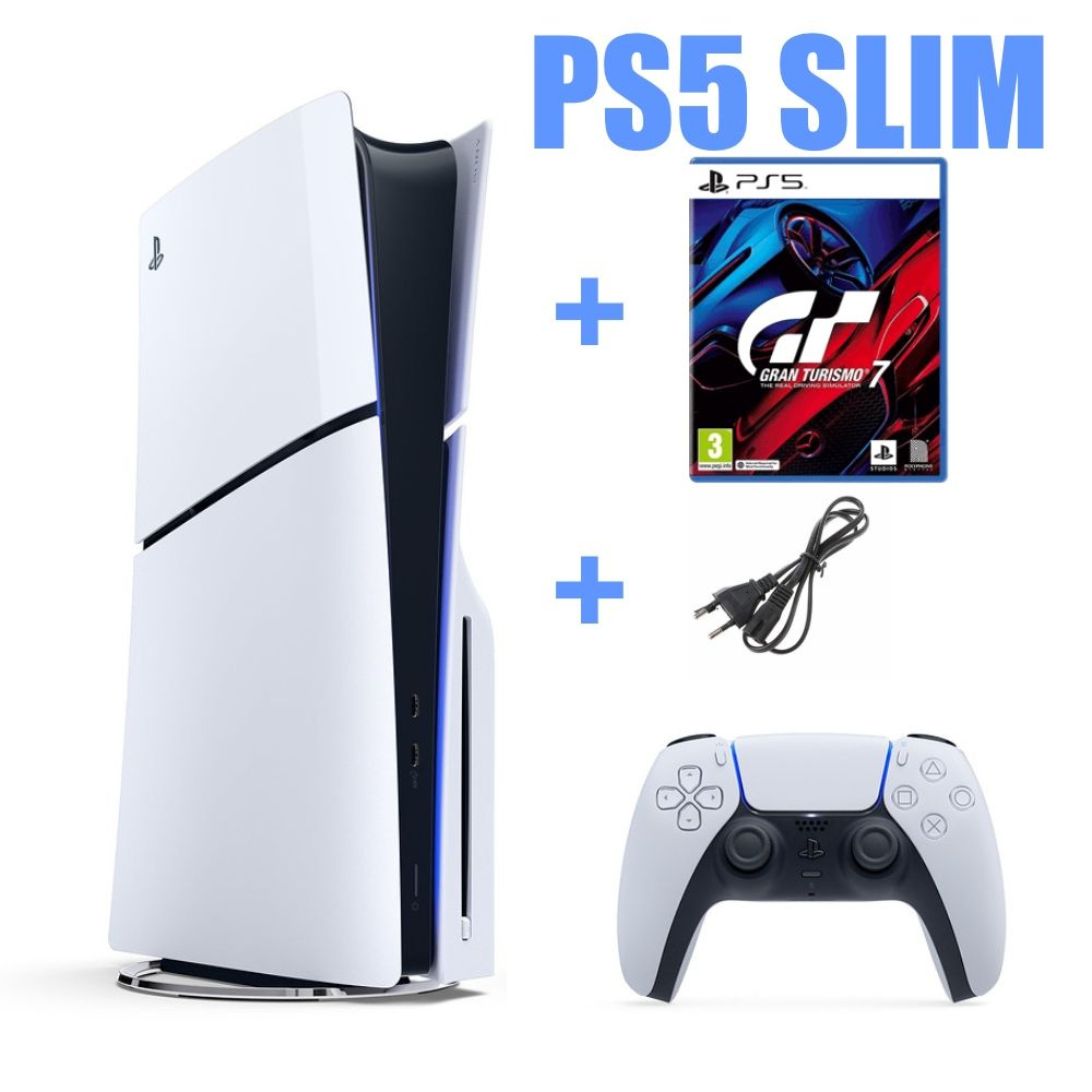 Игровая консоль PlayStation 5 Slim 1ТБ CFI-2000A PS5, PS5 SLIM, ПС5 + Игра  диск Gran turismo 7