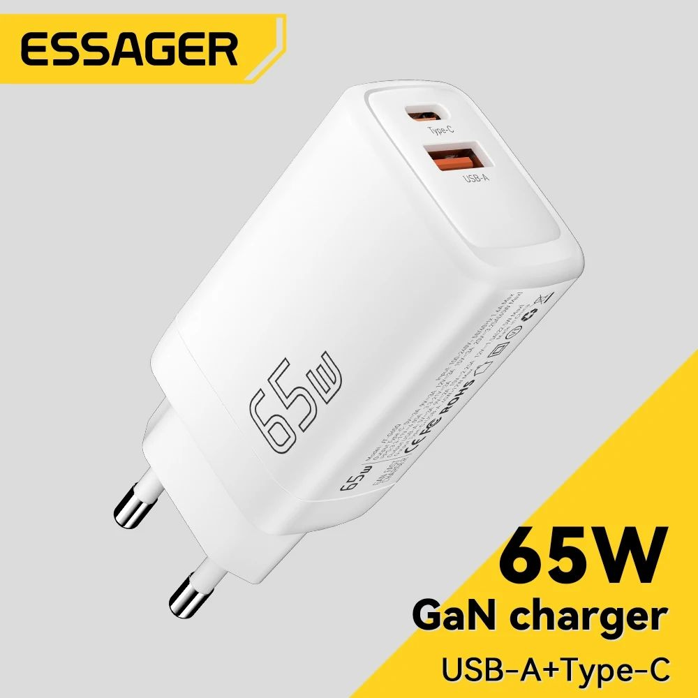 Зарядное устройство Essager 65 Вт, USB A + Type C, быстрая зарядка #1