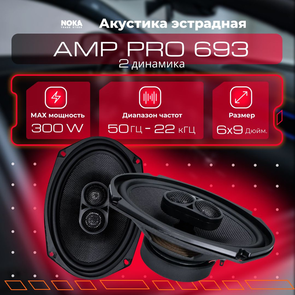 Автомобильная коаксиальная акустика AMP PRO 693 (Комплект 2 динамика)  #1