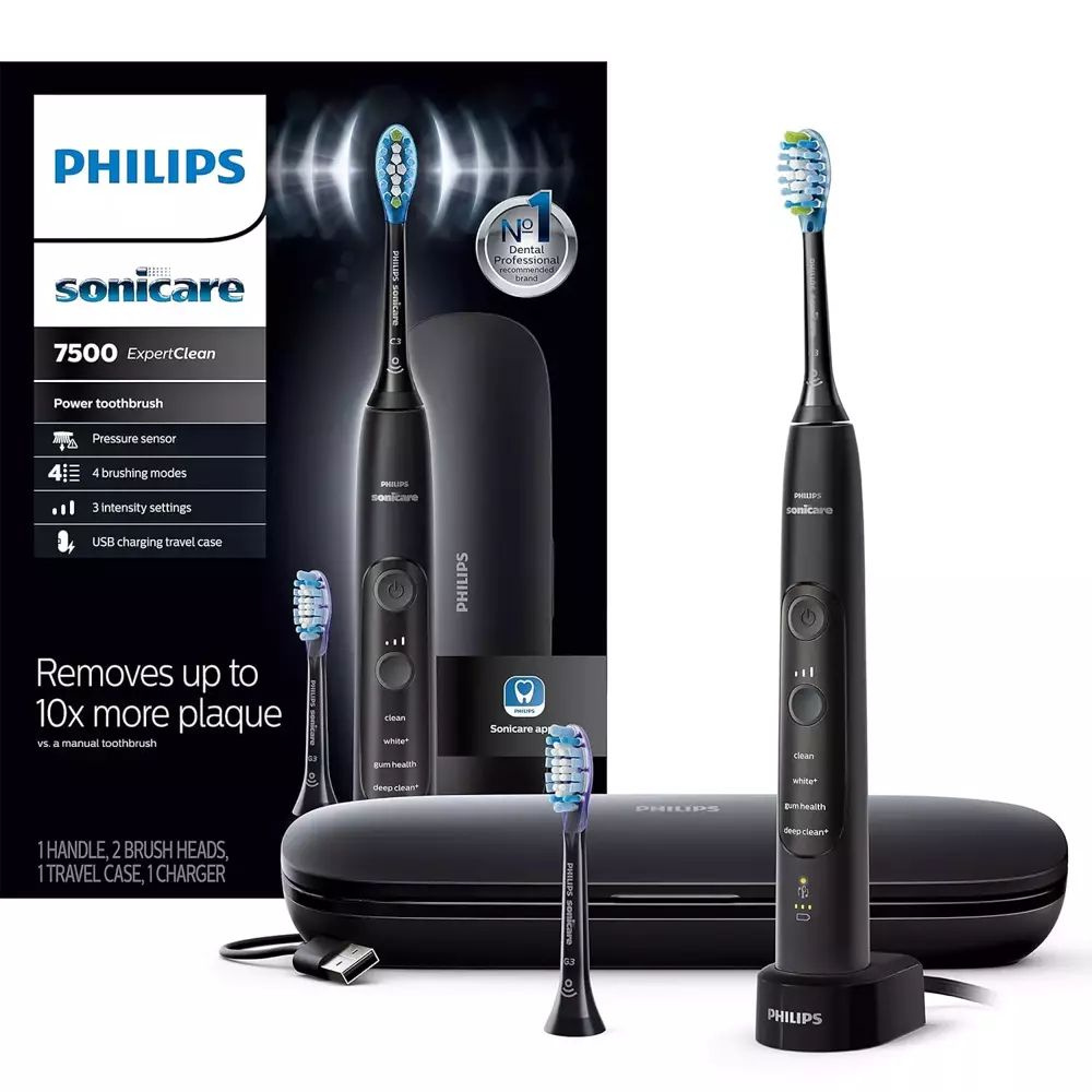 Philips Электрическая зубная щетка Philips Sonicare ExpertClean 7500, электрическая зубная щетка с зарядным #1