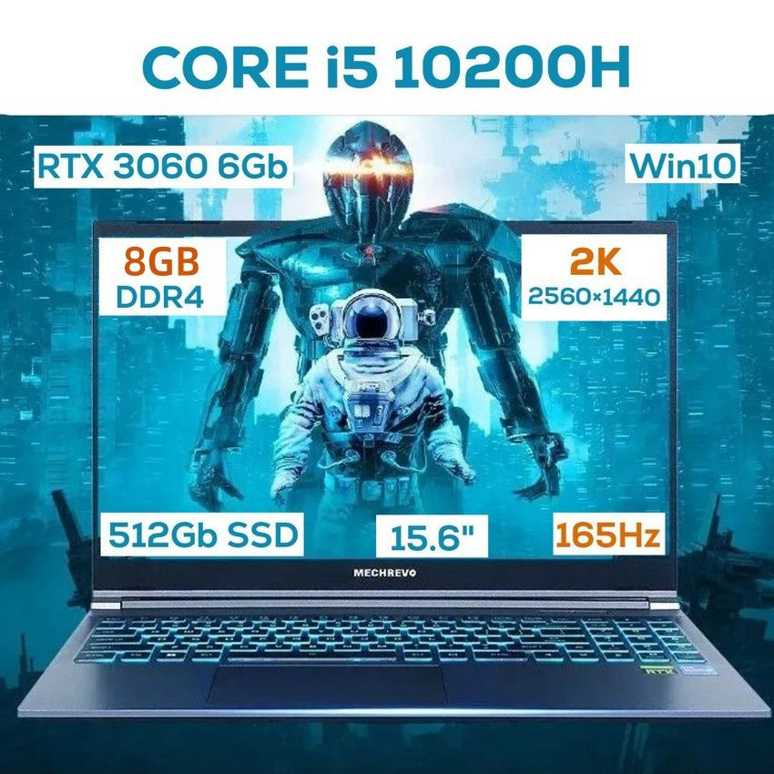 MECHREVO Umi pro 10200H Игровой ноутбук 15.6", Intel Core i5-10200H, RAM 8 ГБ, SSD, NVIDIA GeForce RTX #1