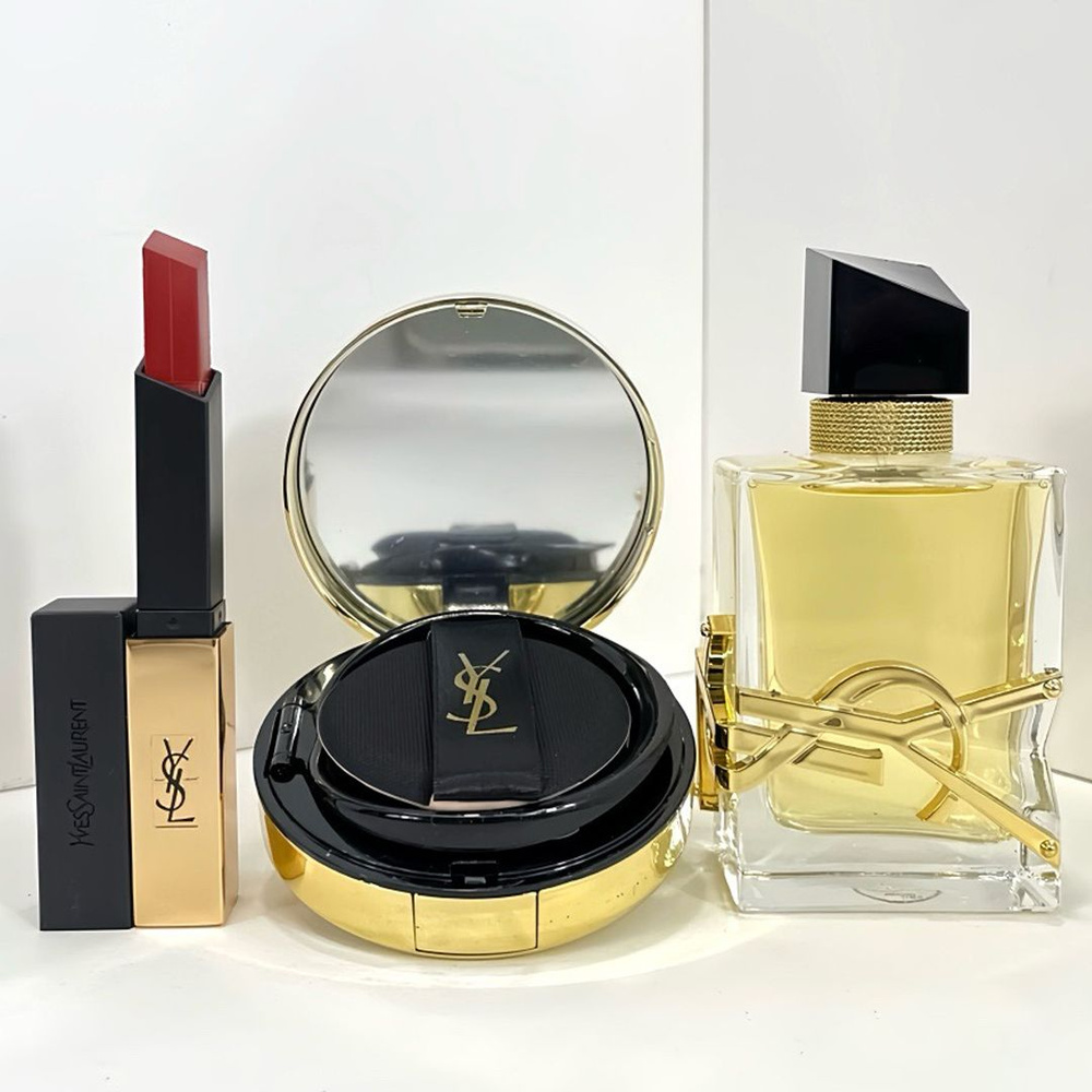 YVES SAINT LAURENT Подарочный набор Love Black Gold из 3 предметов, содержащий помаду 1966#, духи 50 #1