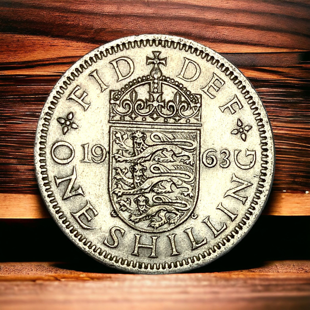 Монета Великобритания 1 шиллинг 1963 года. Елизавета II - купить в ...