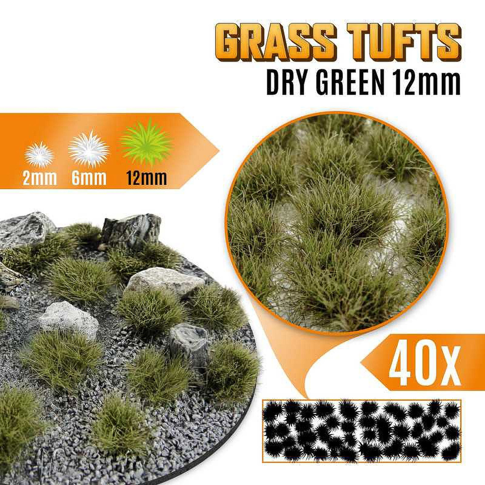 Green Stuff World: Пучки травы для макетов и диорам Grass Tufts 12 mm - Dry Green  #1