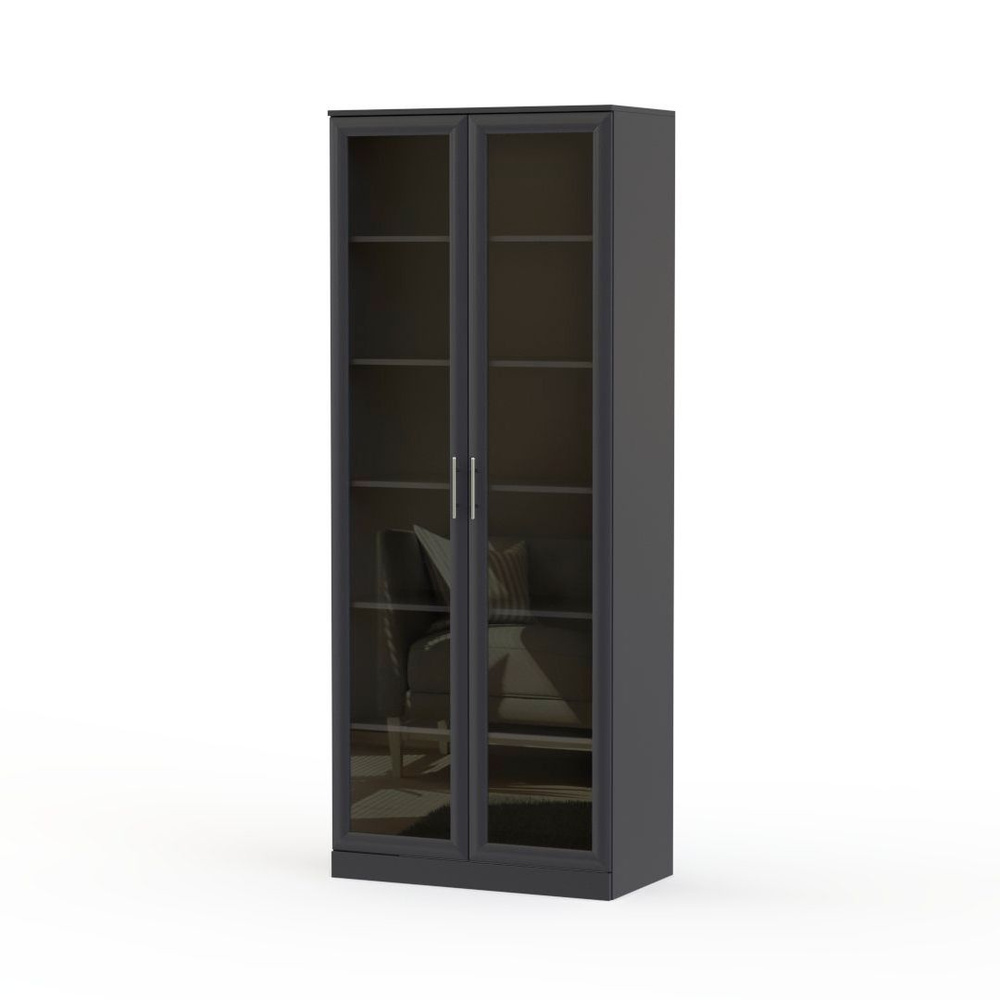 Шкаф книжный BestMebel Книжный шкаф со стеклом BMS, 100x40x210 см ...