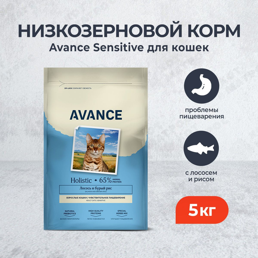 Avance Adult Sensitive полнорационный сухой корм для взрослых кошек с ...
