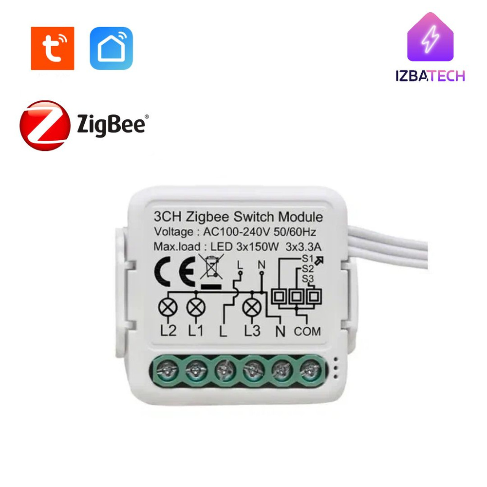 НОВОЕ Умное реле с Алисой ZIGBEE 3.0 контроллер на 3 канала для умного дома  Tuya Mini работает с НУЛЁМ - купить с доставкой по выгодным ценам в  интернет-магазине OZON (909233795)