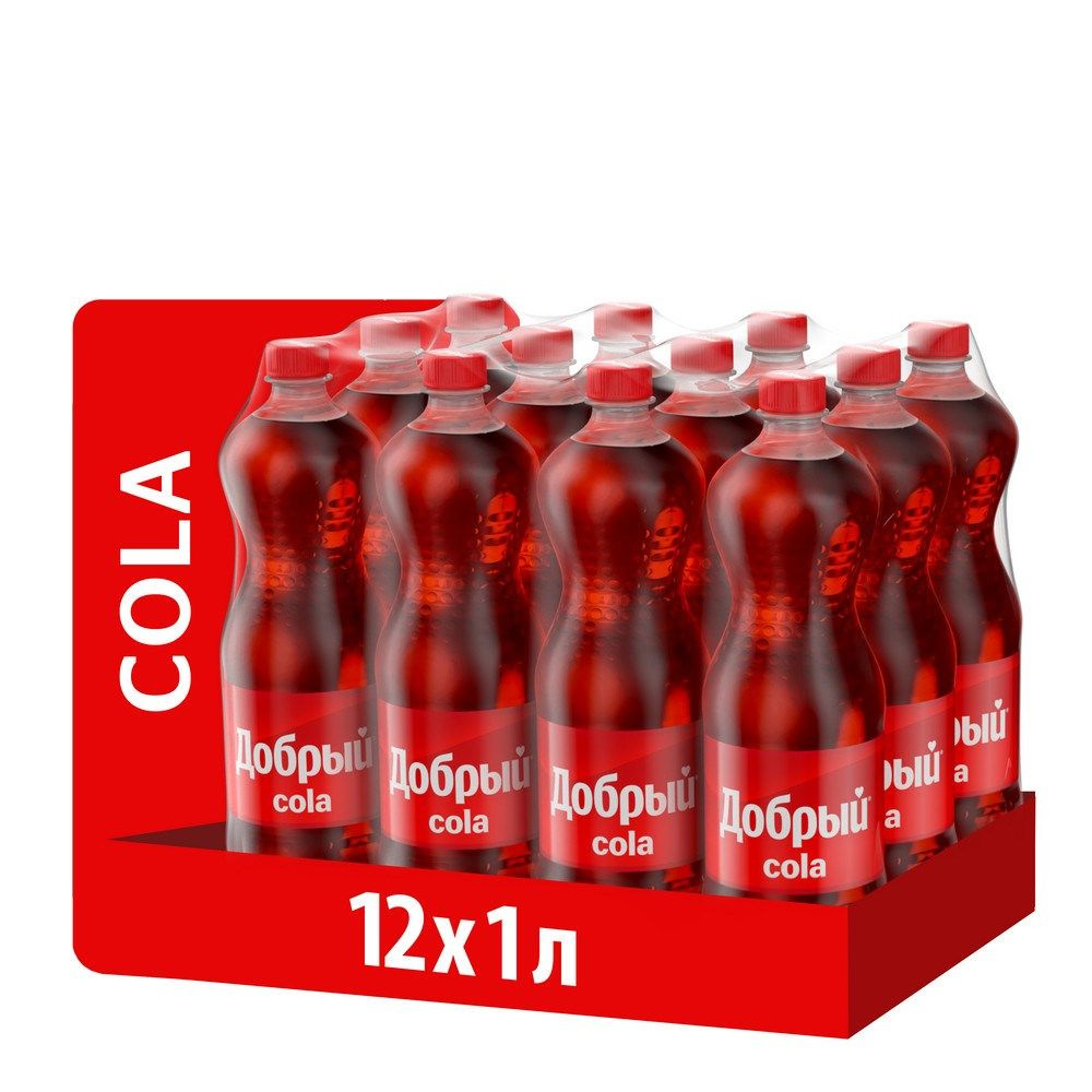 Добрый Cola (Кола) напиток сильногазированный 1 литр (л), 12 штук (шт) #1