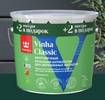 Vinha Classic Tikkurila Кроющий антисептик для деревянных фасадов, 11 л, база VVA (Белый)  #1