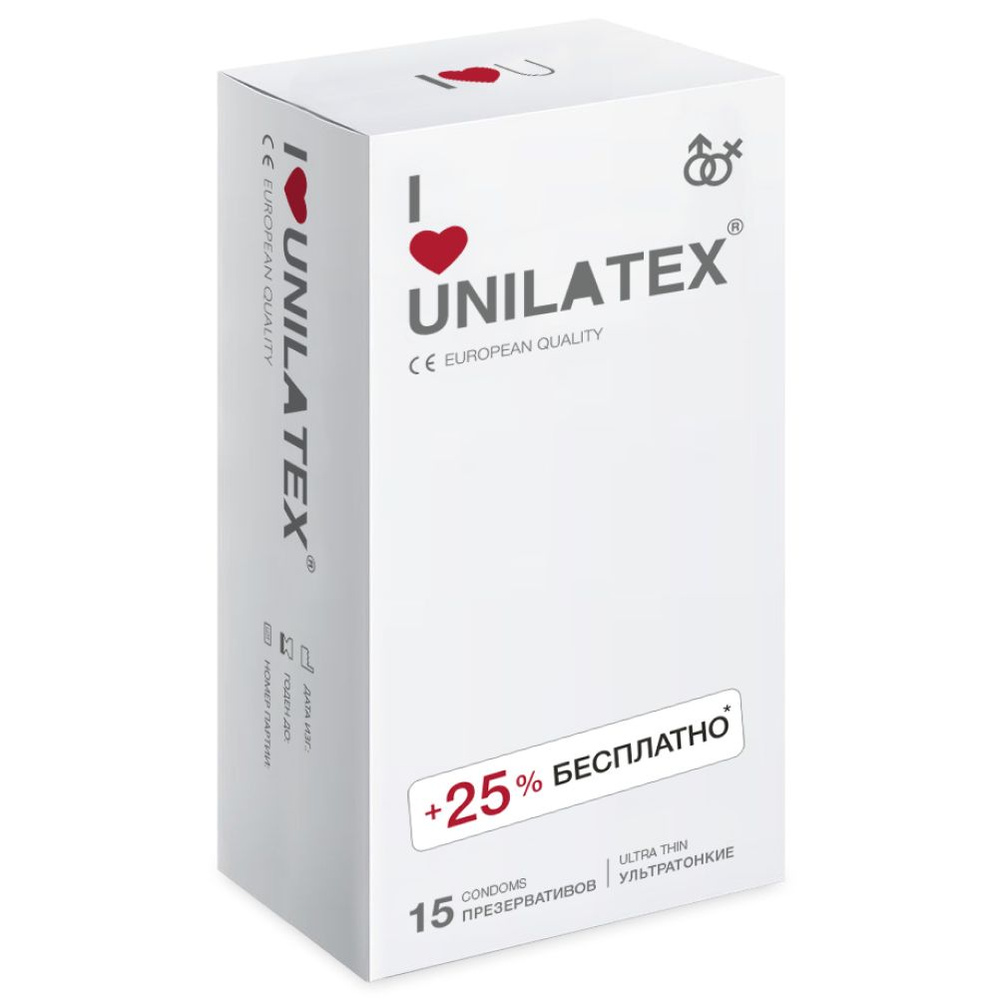 Презервативы UNILATEX UltraThin, 12 шт. + 3 шт. в подарок. #1
