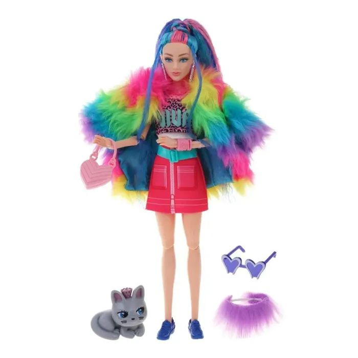 Кукла для девочки Наша Игрушка 29 см шарнирная и котенок - купить с ...