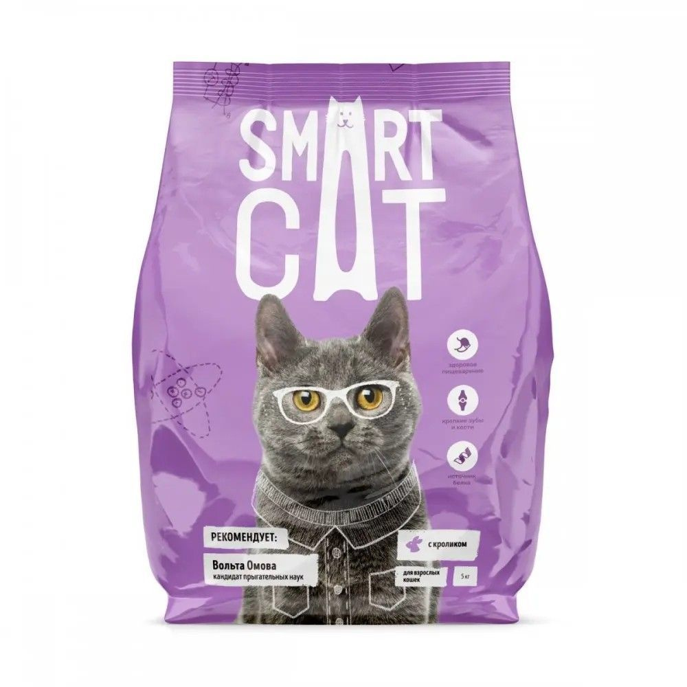 Smart Cat сухой корм Для взрослых кошек с кроликом 1,4 кг - купить с ...